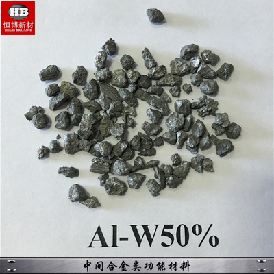 AlW50% erhöhen die Aluminiumwolframvorlagenlegierungs-Körnchen-Pulver, zum von Metalllegierungen zu addieren, Aluminiumlegierungsleistung
