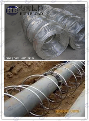 Band-Magnesium-Anode für Untergrund unter Erde leitet Stahlrohrbehälter durch Rohre