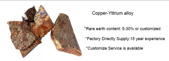 Werkseitige CuY20-Kupfer-Yttrium-Hauptlegierung mit 99,9 % Reinheit
