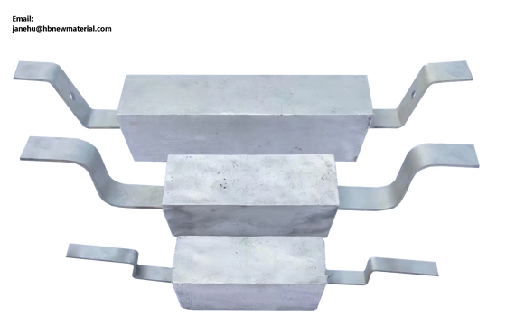 Schlammbereich Niedrigfestigkeit Aluminiumopferanode 1000x200x150mm 81kg Al-Zn-In-Sn-Legierung zum Schutz von Seebodenleitungen
